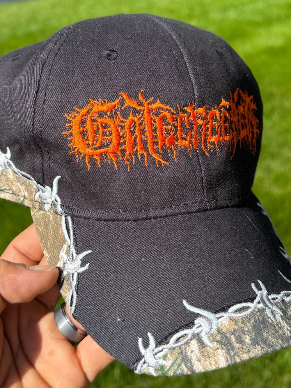 Gatekeepers black and camel barbed wire baseball cap